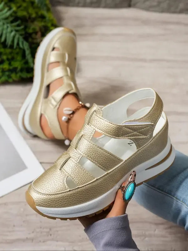 Sandales confortables pour la mariée, fermeture velcro, pour femmes