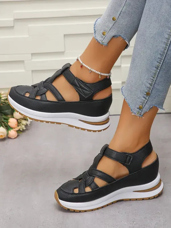 Sandales confortables pour la mariée, fermeture velcro, pour femmes