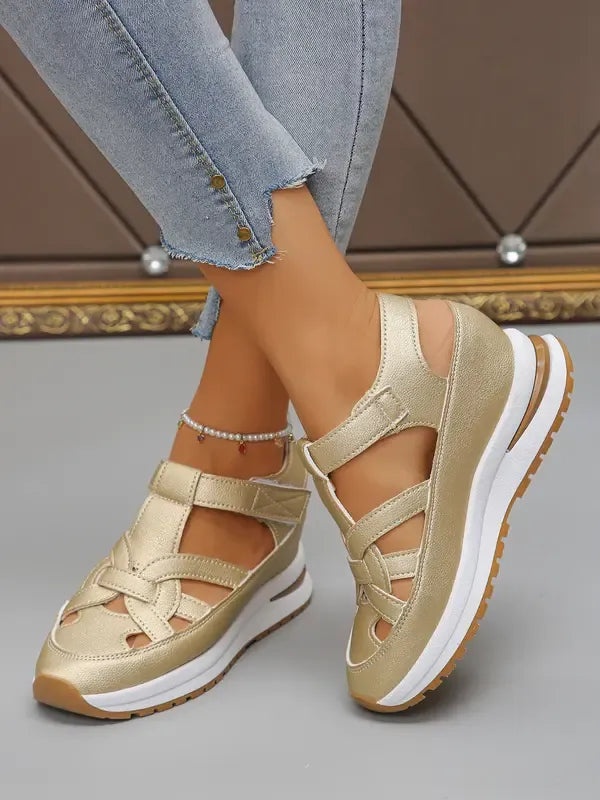 Sandales confortables pour la mariée, fermeture velcro, pour femmes
