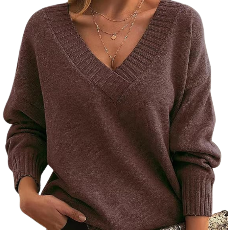 Pull luxueux en cachemire à col en V, idéal au quotidien.