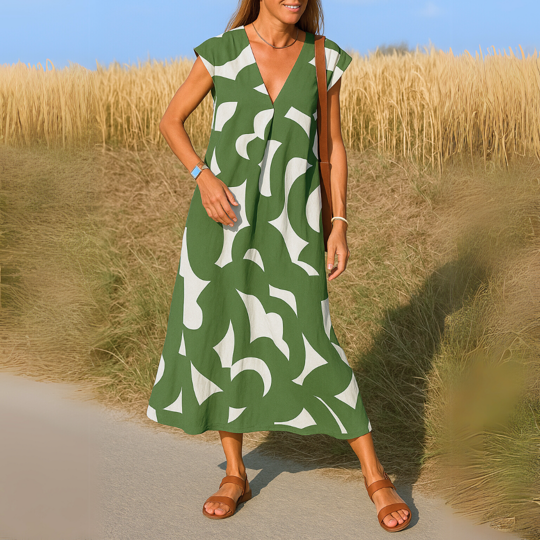Robe Amina™ – Liberté estivale avec un imprimé graphique