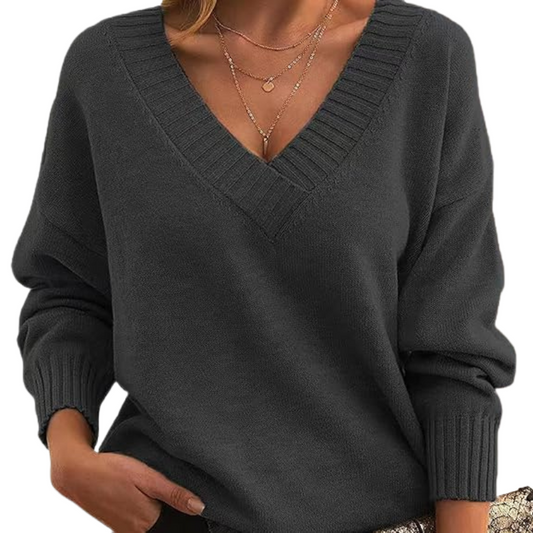 Pull luxueux en cachemire à col en V, idéal au quotidien.