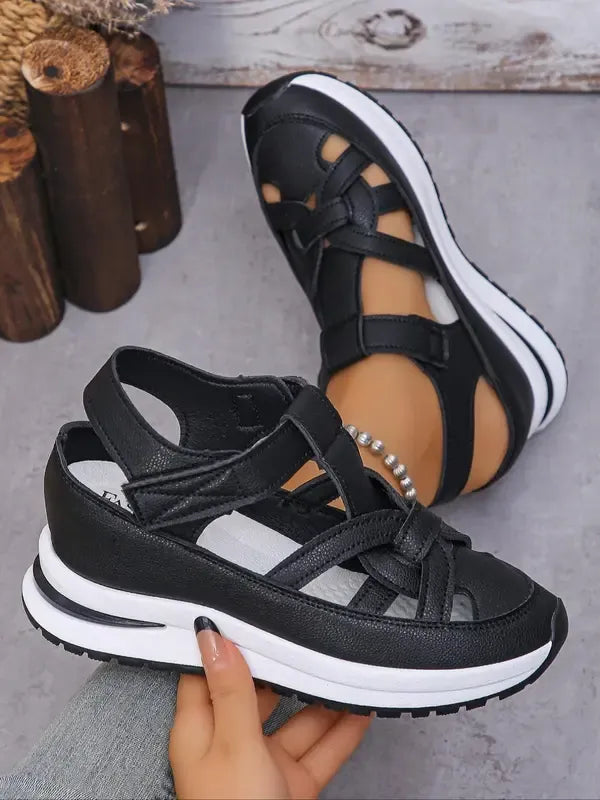 Sandales confortables pour la mariée, fermeture velcro, pour femmes