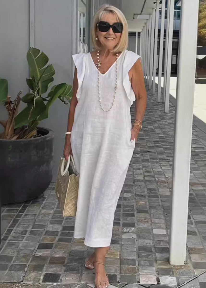 Robe sans manches Nora à col en V