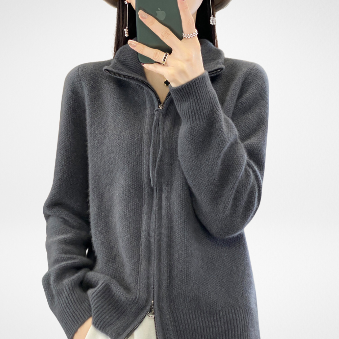 Lisa | Gilet zippé en cachemire
