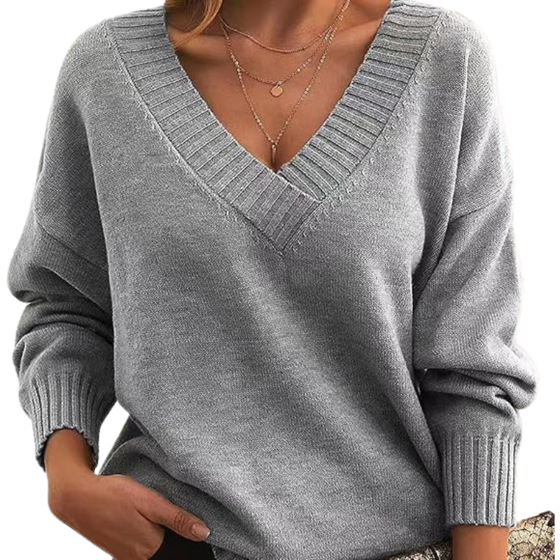 Pull luxueux en cachemire à col en V, idéal au quotidien.