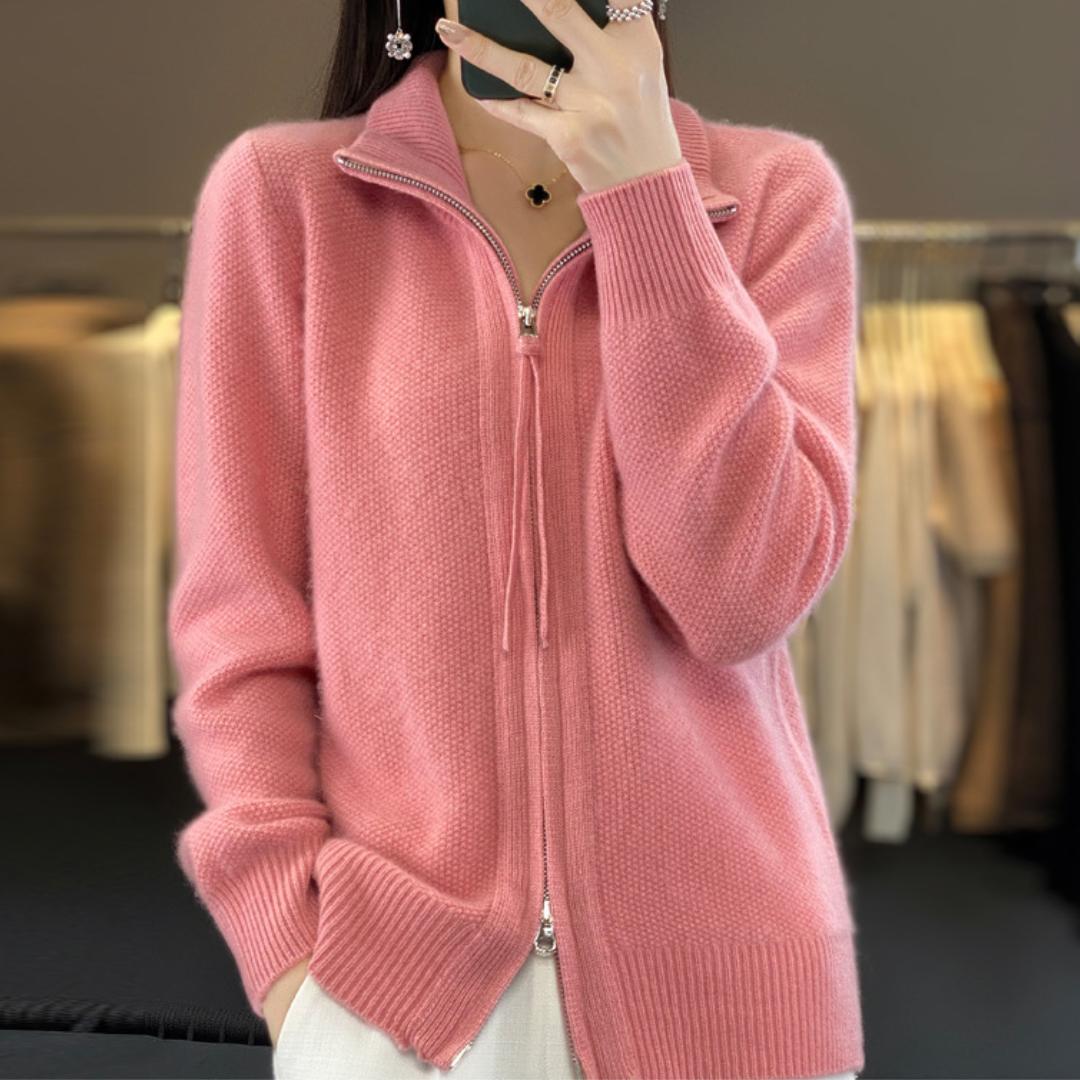 Lisa | Gilet zippé en cachemire