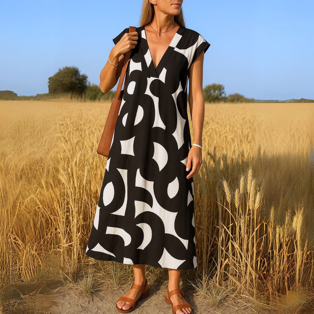 Robe Amina™ – Liberté estivale avec un imprimé graphique
