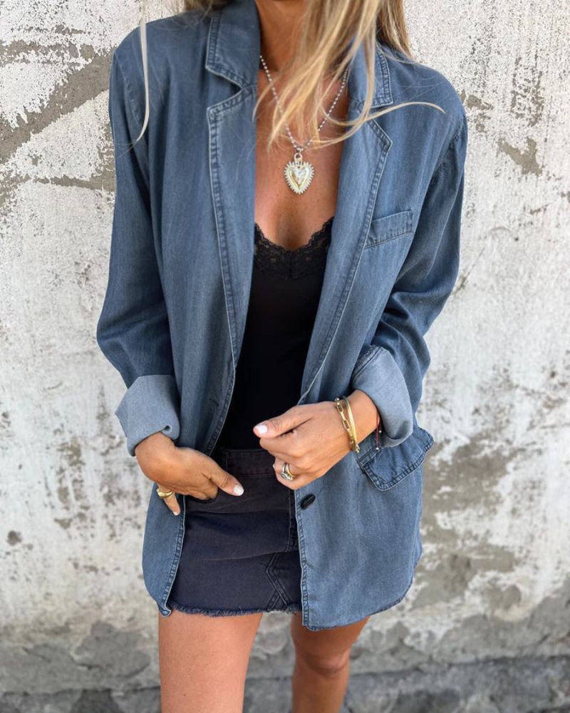 MIREIA - BLAZER EN JEAN DÉCONTRACTÉ 