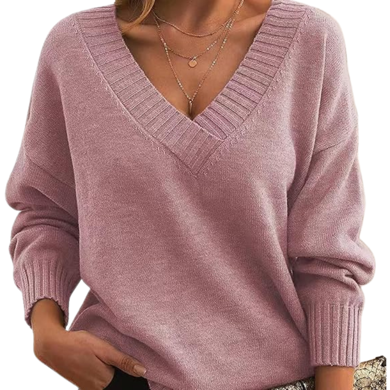 Pull luxueux en cachemire à col en V, idéal au quotidien.