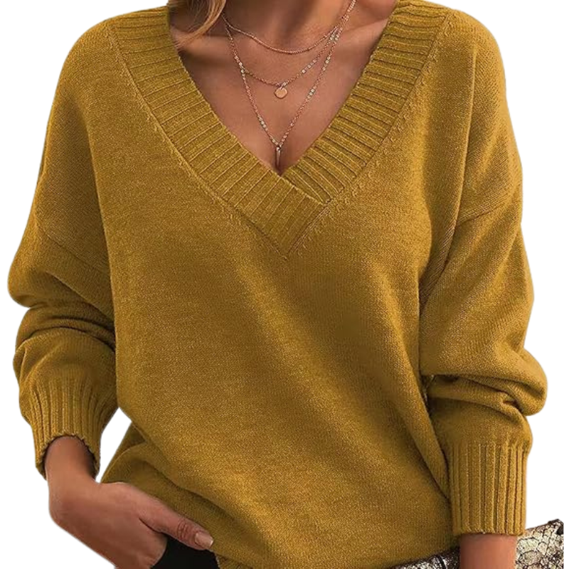 Pull luxueux en cachemire à col en V, idéal au quotidien.
