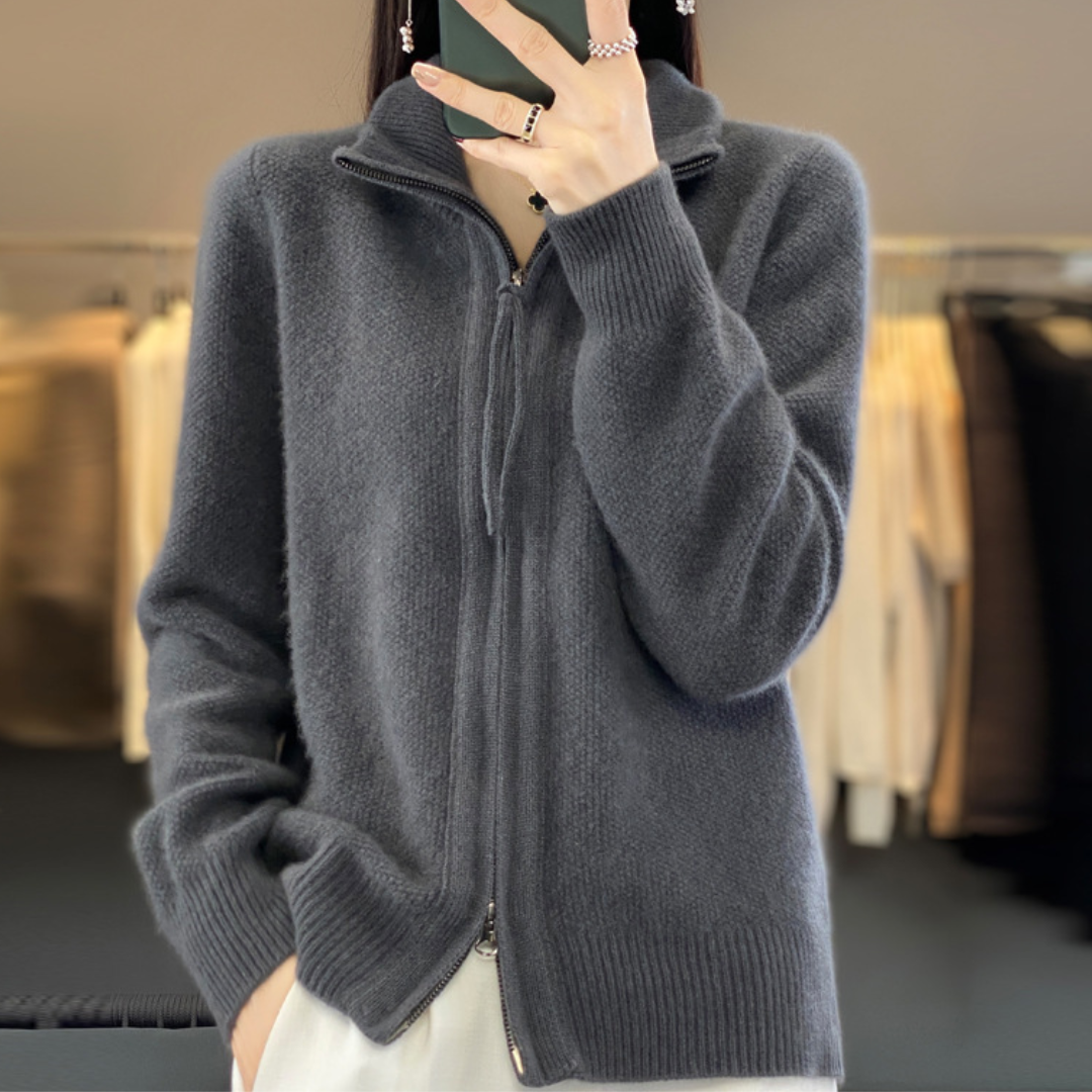 Lisa | Gilet zippé en cachemire