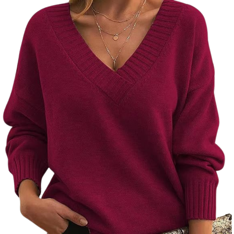 Pull luxueux en cachemire à col en V, idéal au quotidien.