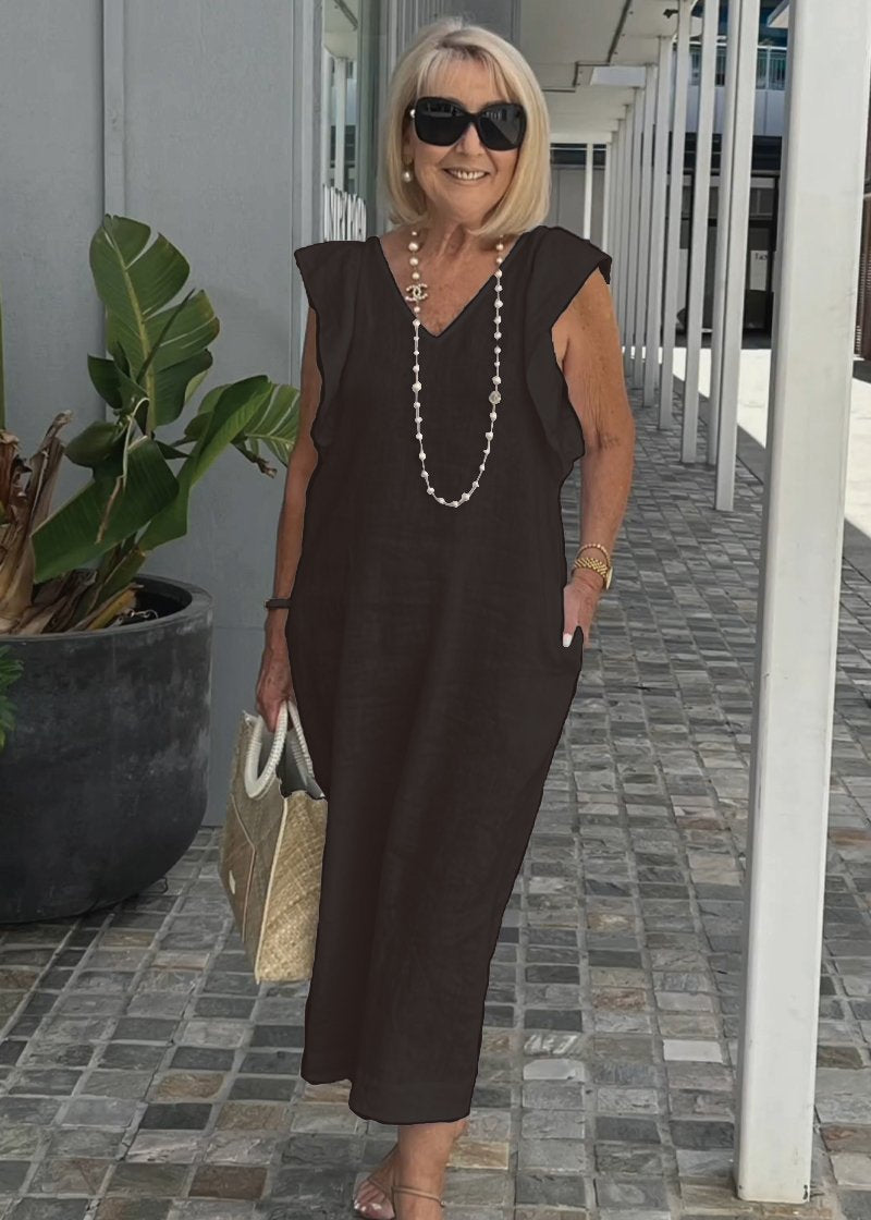 Robe sans manches Nora à col en V