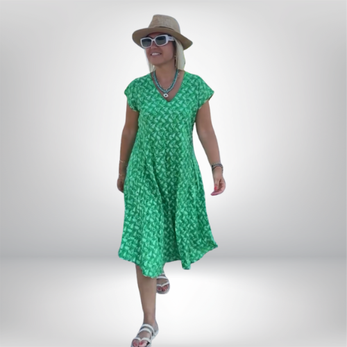 Léonie – Robe à col en V et coupe ample