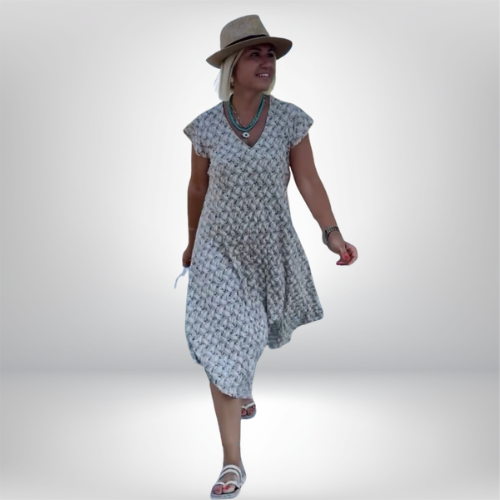 Léonie – Robe à col en V et coupe ample