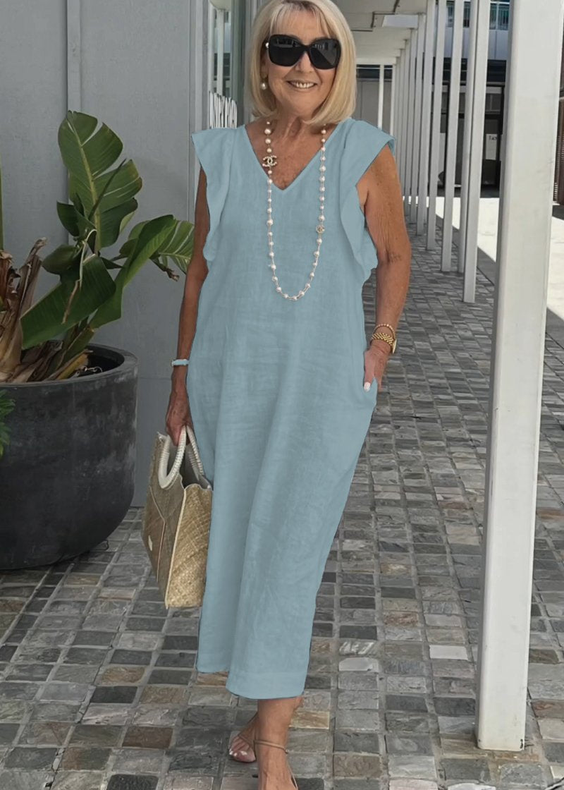Robe sans manches Nora à col en V